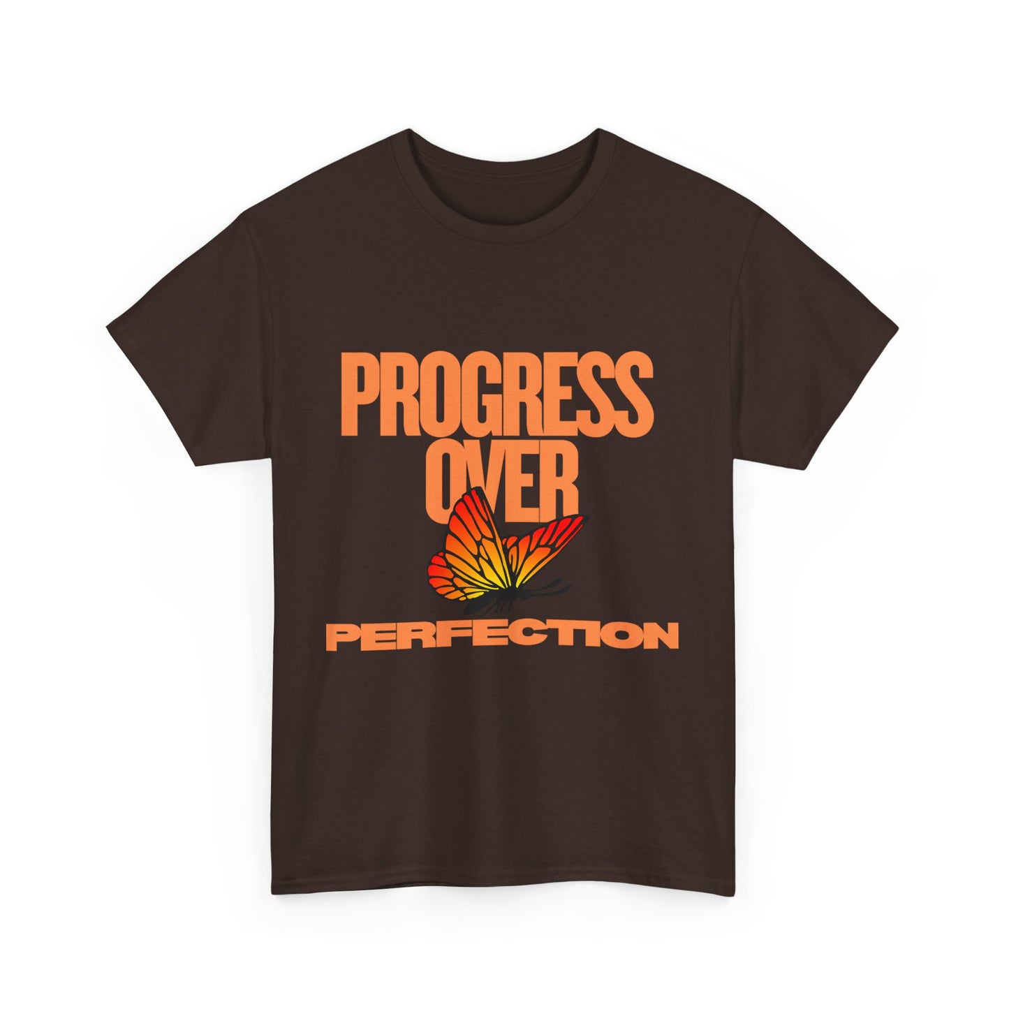 Progress Over Perfection Unisex Heavy Cotton Tee - Inspirational Tee, Motivational Shirt, Gift for Her, Casual Outfit, Summer Style