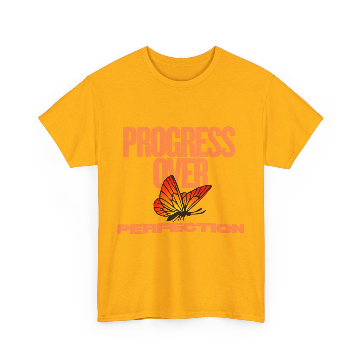 Progress Over Perfection Unisex Heavy Cotton Tee - Inspirational Tee, Motivational Shirt, Gift for Her, Casual Outfit, Summer Style
