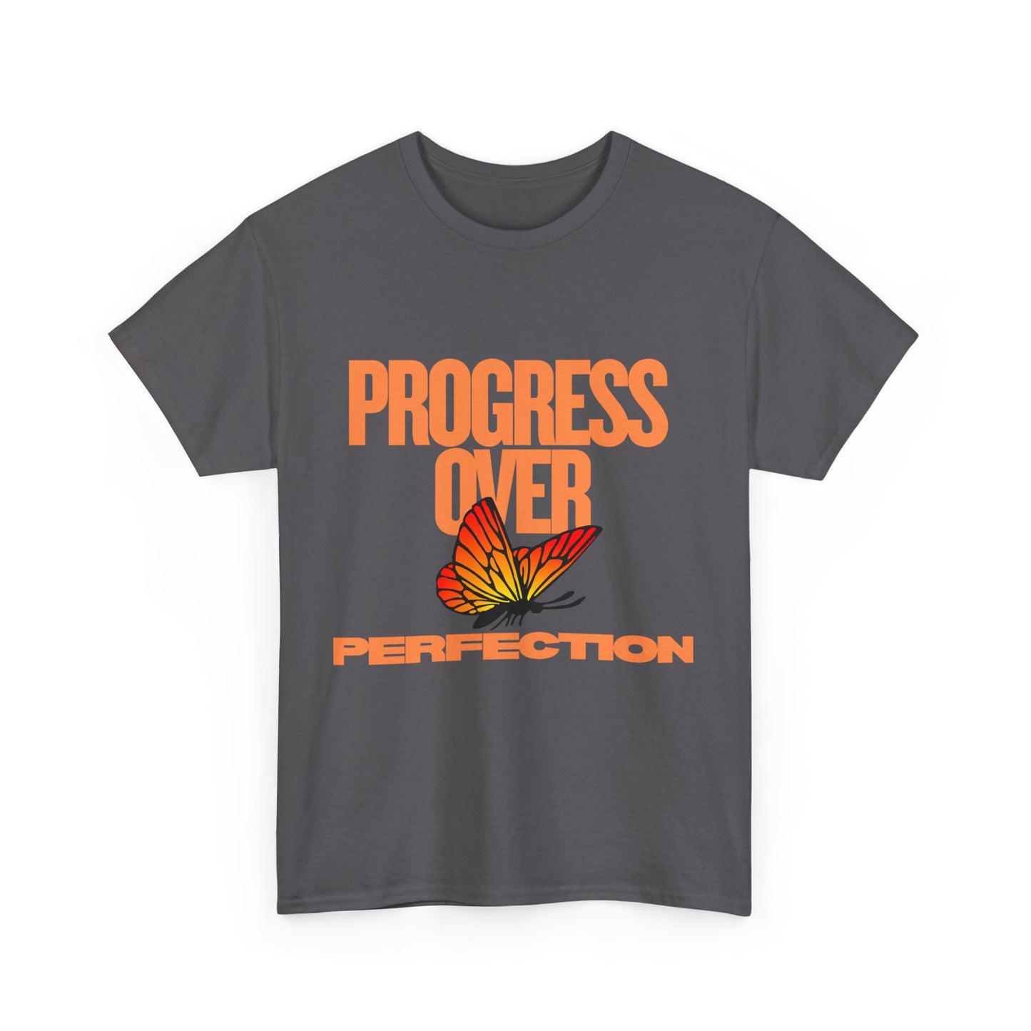 Progress Over Perfection Unisex Heavy Cotton Tee - Inspirational Tee, Motivational Shirt, Gift for Her, Casual Outfit, Summer Style