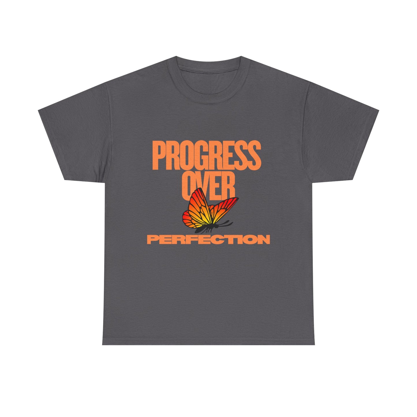Progress Over Perfection Unisex Heavy Cotton Tee - Inspirational Tee, Motivational Shirt, Gift for Her, Casual Outfit, Summer Style