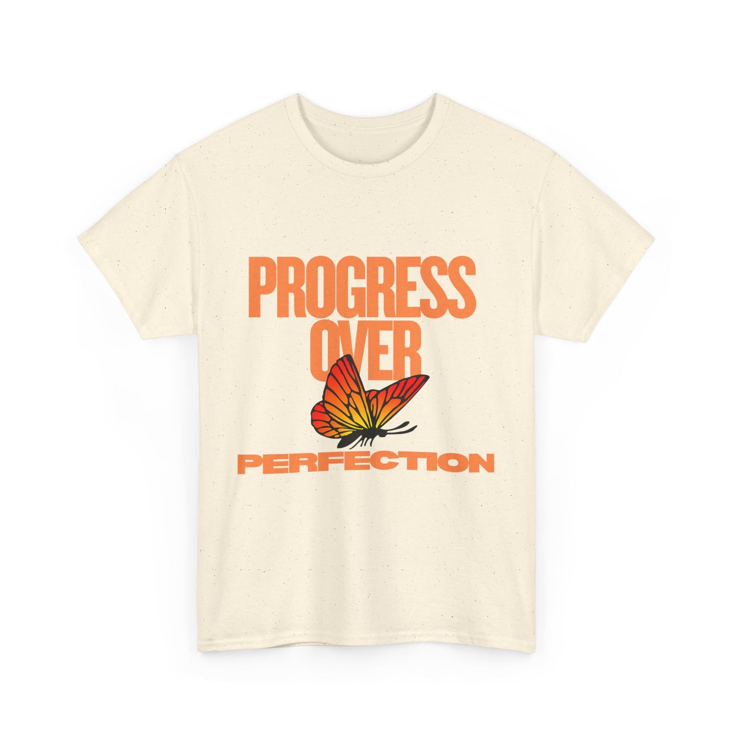 Progress Over Perfection Unisex Heavy Cotton Tee - Inspirational Tee, Motivational Shirt, Gift for Her, Casual Outfit, Summer Style