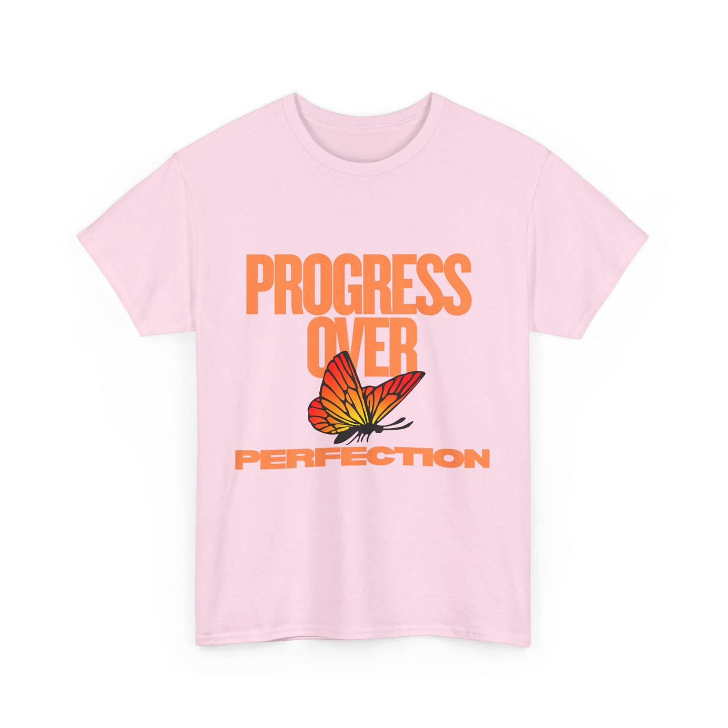 Progress Over Perfection Unisex Heavy Cotton Tee - Inspirational Tee, Motivational Shirt, Gift for Her, Casual Outfit, Summer Style