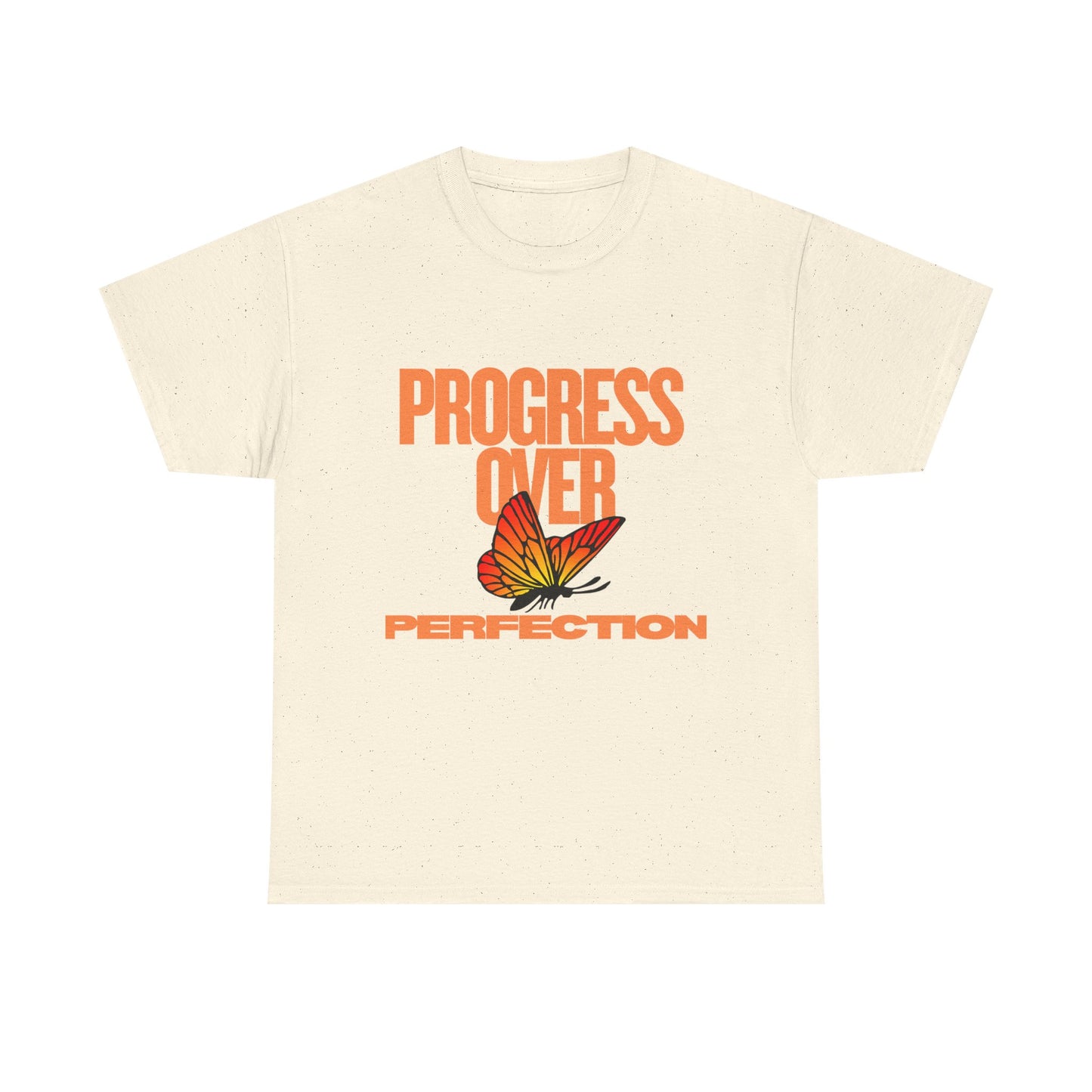 Progress Over Perfection Unisex Heavy Cotton Tee - Inspirational Tee, Motivational Shirt, Gift for Her, Casual Outfit, Summer Style