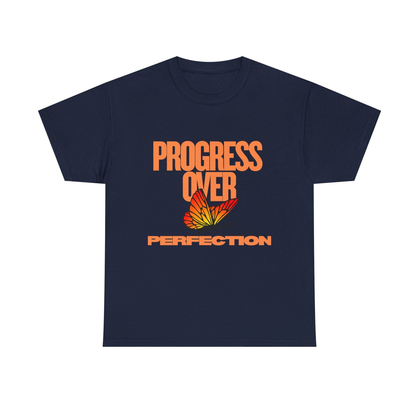 Progress Over Perfection Unisex Heavy Cotton Tee - Inspirational Tee, Motivational Shirt, Gift for Her, Casual Outfit, Summer Style