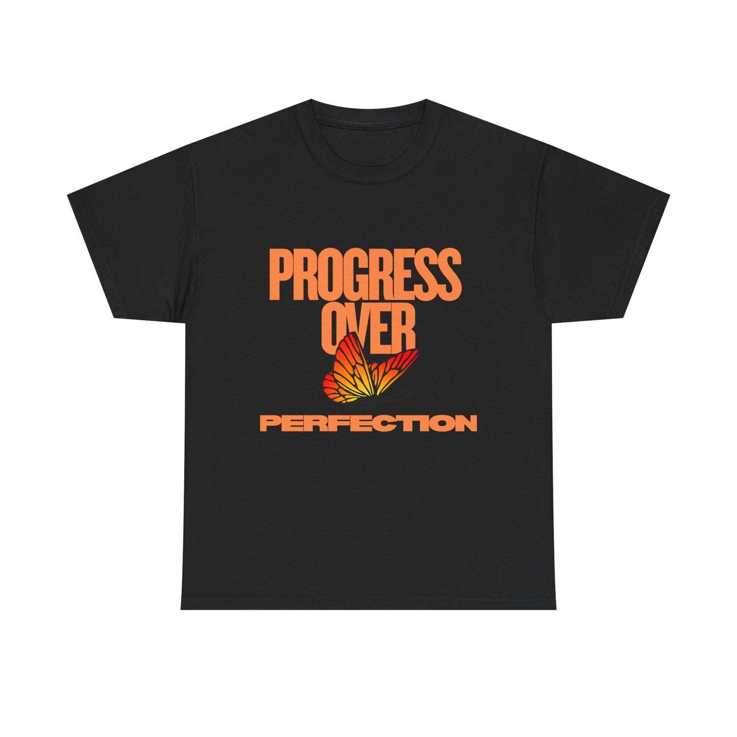 Progress Over Perfection Unisex Heavy Cotton Tee - Inspirational Tee, Motivational Shirt, Gift for Her, Casual Outfit, Summer Style