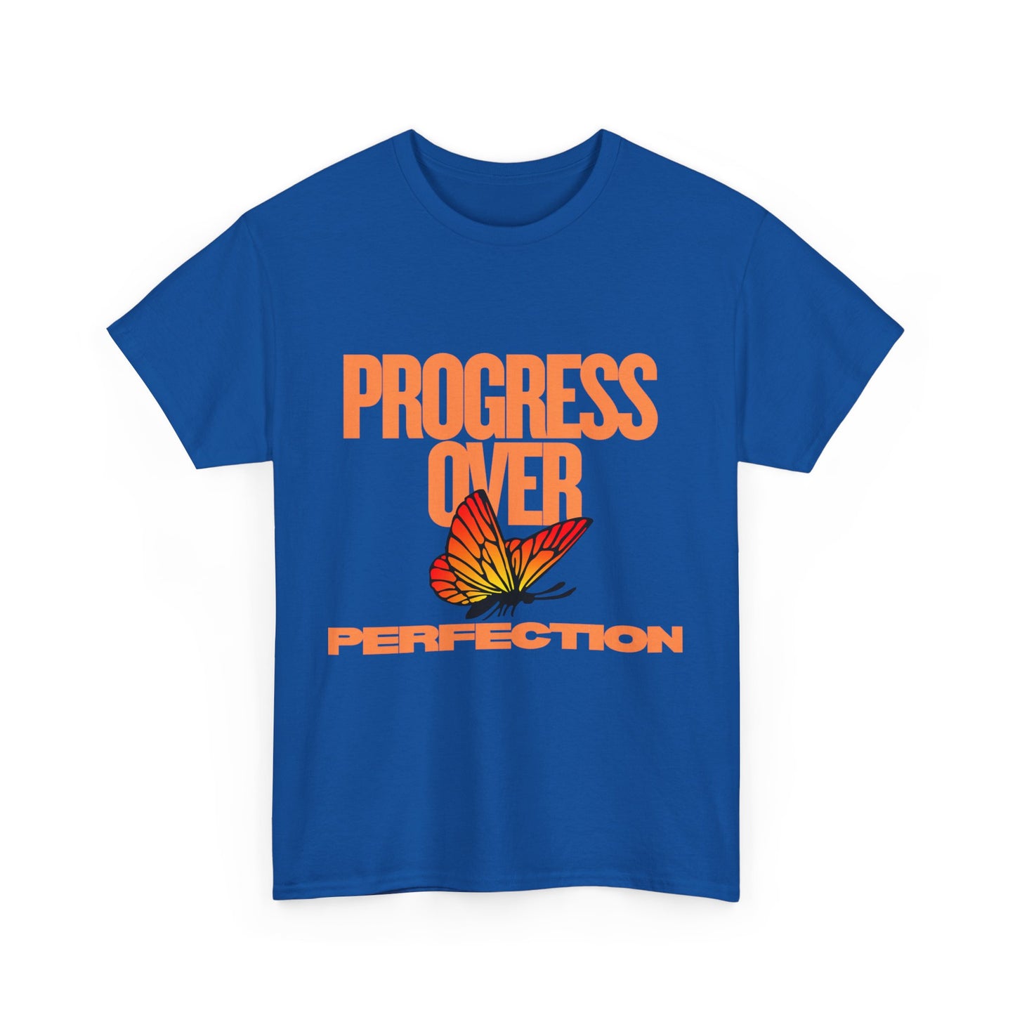 Progress Over Perfection Unisex Heavy Cotton Tee - Inspirational Tee, Motivational Shirt, Gift for Her, Casual Outfit, Summer Style