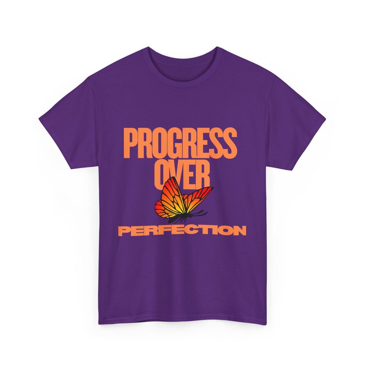 Progress Over Perfection Unisex Heavy Cotton Tee - Inspirational Tee, Motivational Shirt, Gift for Her, Casual Outfit, Summer Style