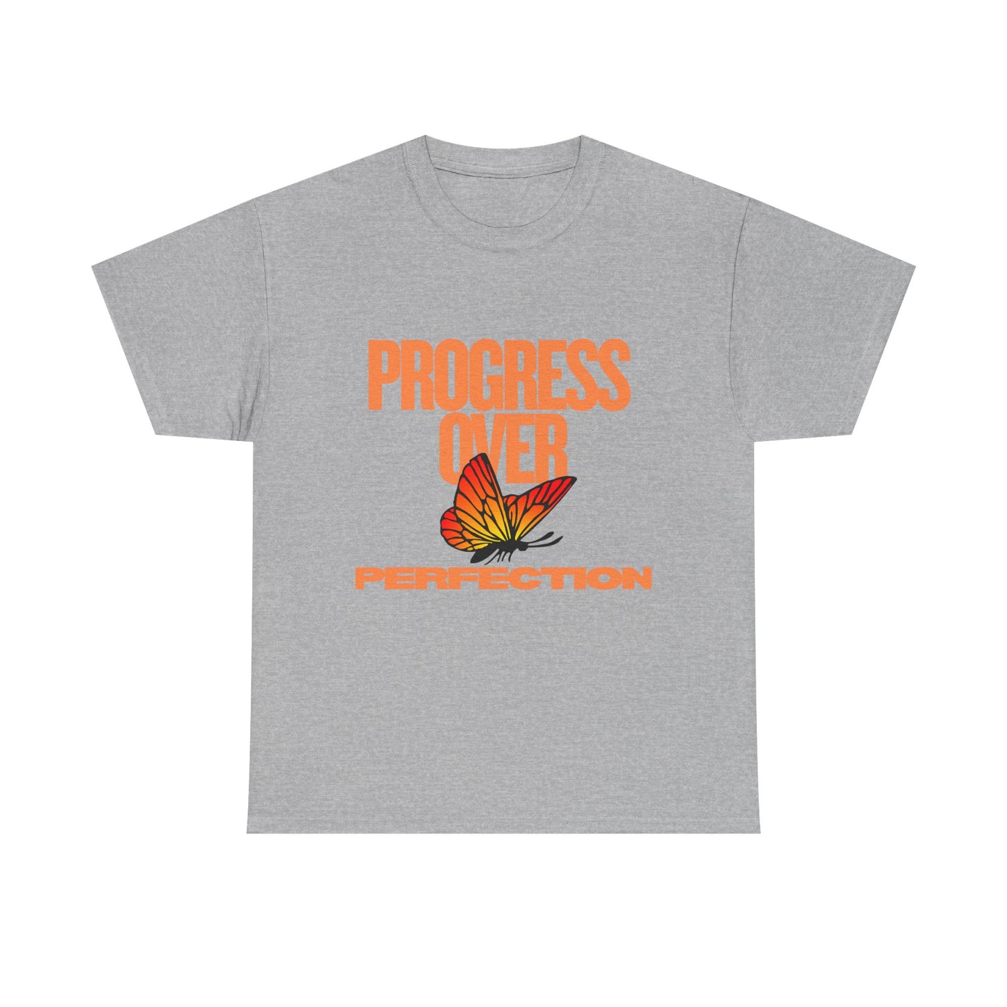 Progress Over Perfection Unisex Heavy Cotton Tee - Inspirational Tee, Motivational Shirt, Gift for Her, Casual Outfit, Summer Style