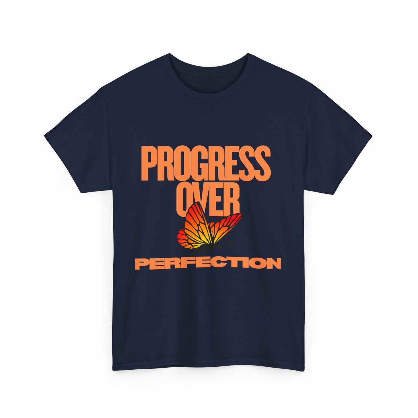 Progress Over Perfection Unisex Heavy Cotton Tee - Inspirational Tee, Motivational Shirt, Gift for Her, Casual Outfit, Summer Style
