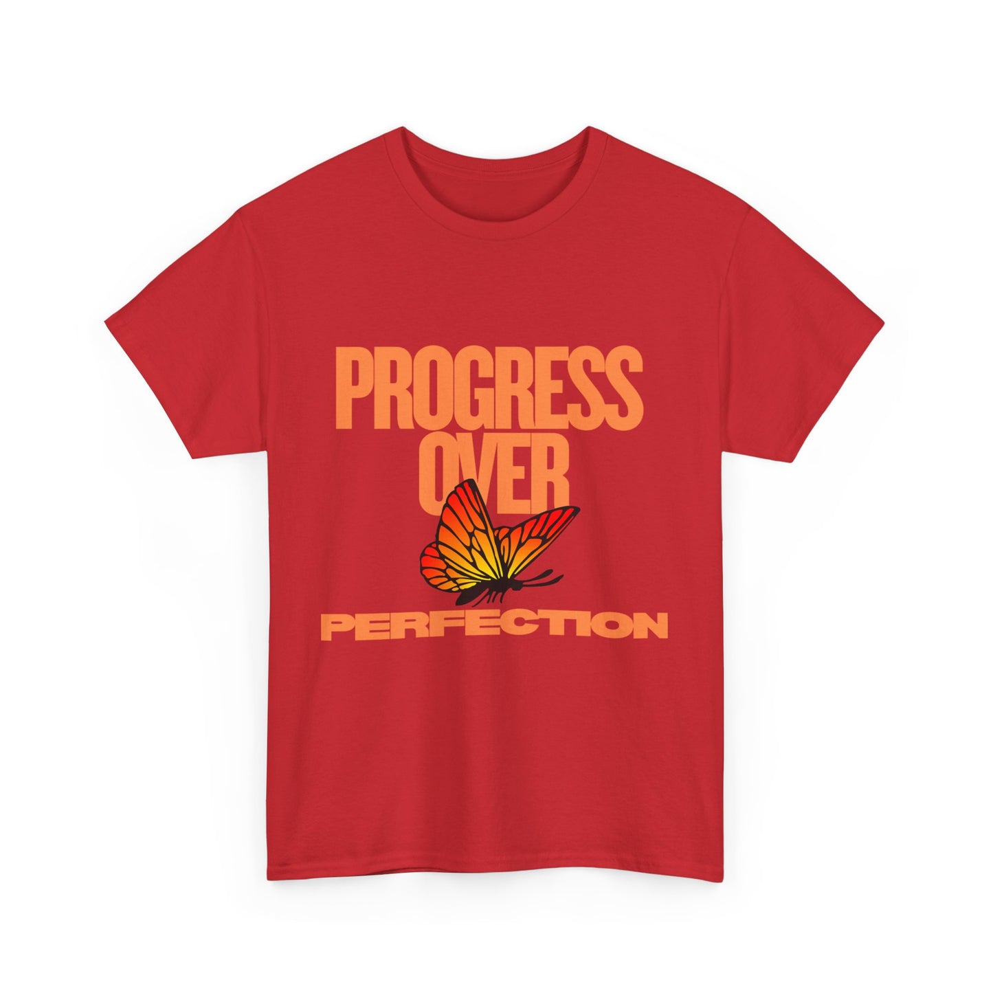 Progress Over Perfection Unisex Heavy Cotton Tee - Inspirational Tee, Motivational Shirt, Gift for Her, Casual Outfit, Summer Style